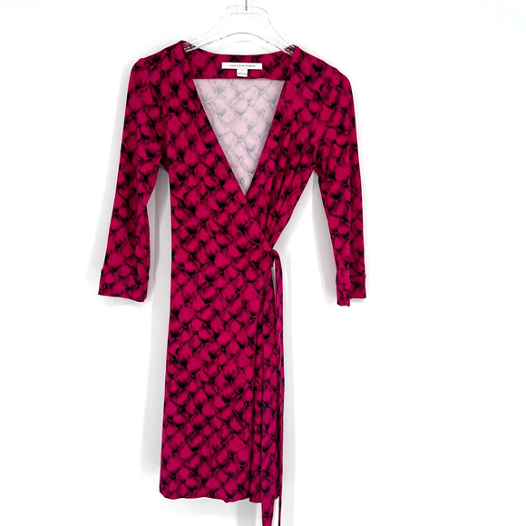Diane von Furstenberg Wrap Dress Womens 2 New Julian Two Mini Scales Career‎ - Picture 1 of 7